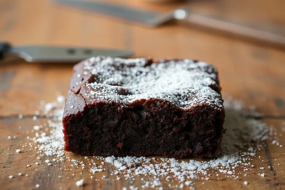 delicious brownie with sugar