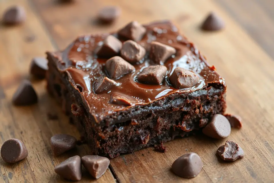 delicious brownies with chocolate