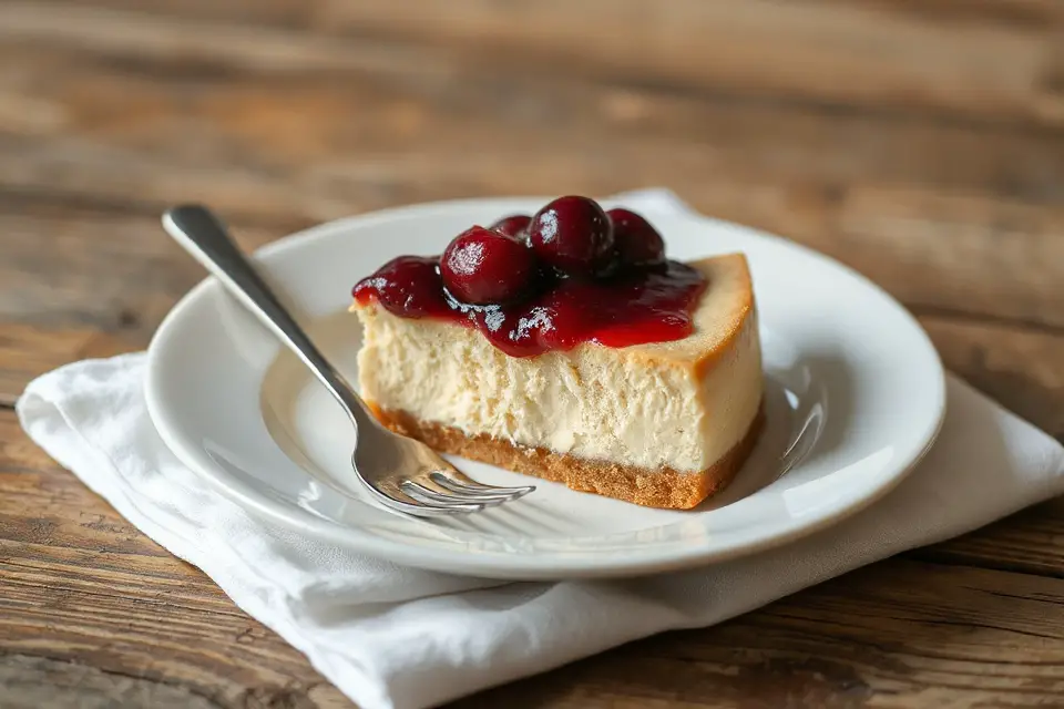delicious cheesecake with fork