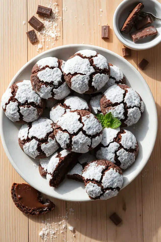delicious chocolate crinkle cookies
