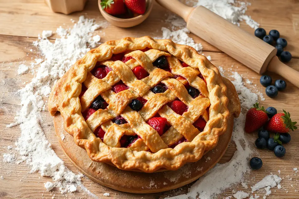 delicious fruit pie photo