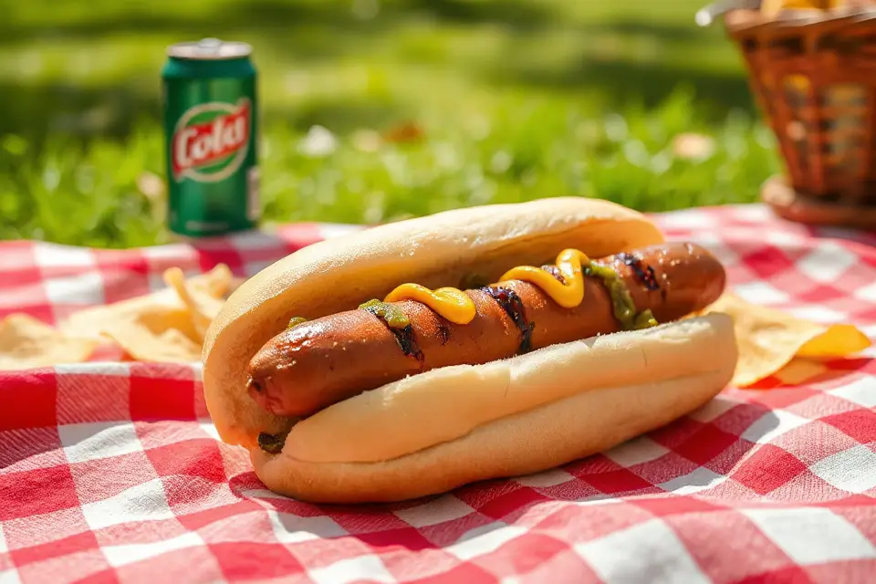 delicious hot dog picnic