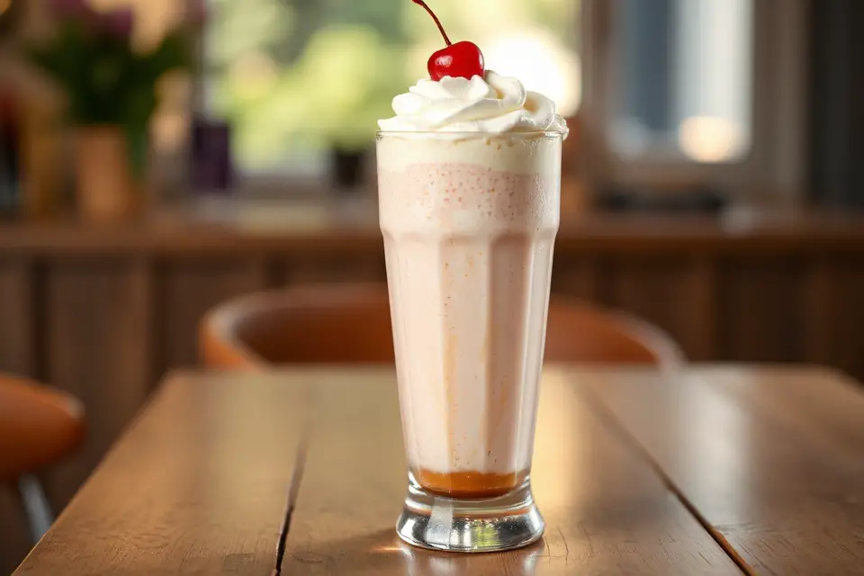 delicious milkshake with toppings