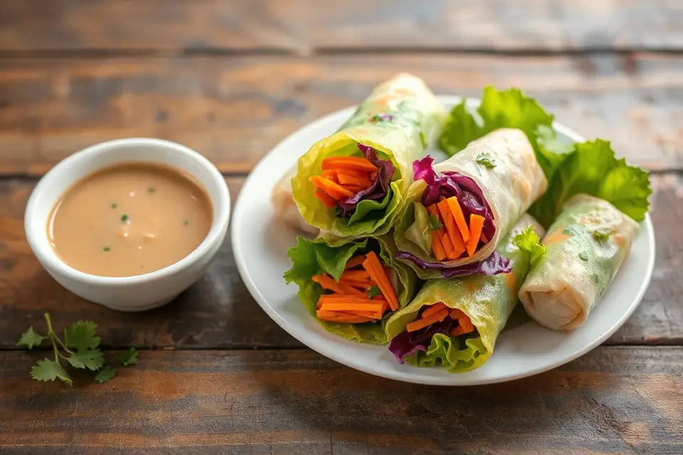 delicious spring rolls photo