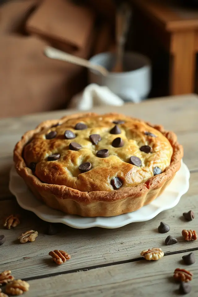 delicious walnut chocolate chip pie