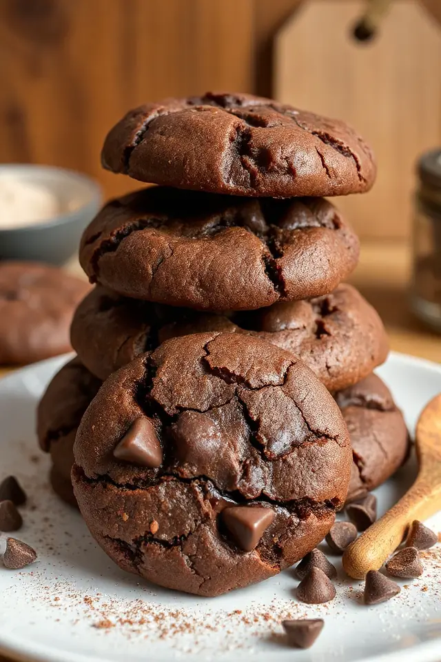 delightful double chocolate cookies