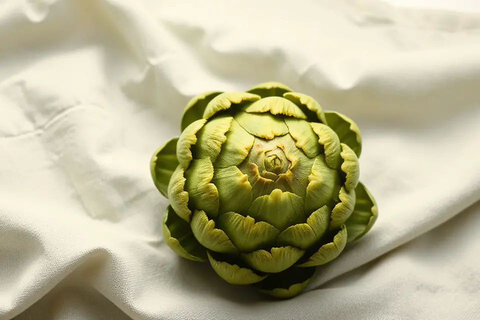 elegant artichokes on fabric