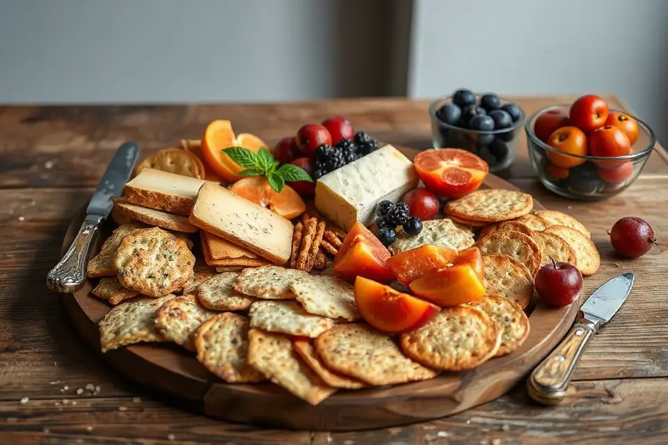 elegant charcuterie board crackers