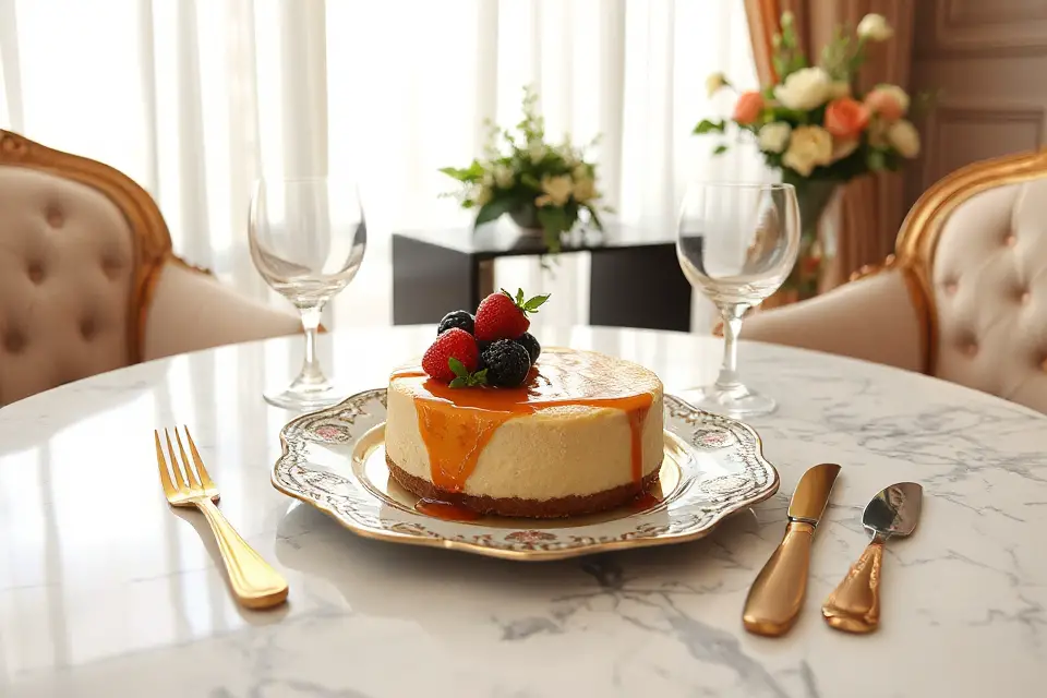 elegant cheesecake with berries