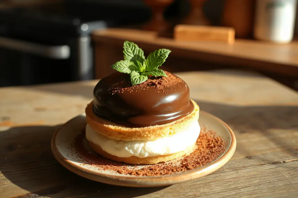 elegant chocolate dessert photo