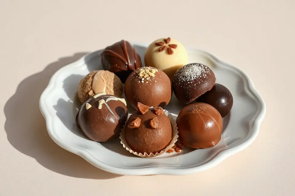 elegant chocolate truffles display