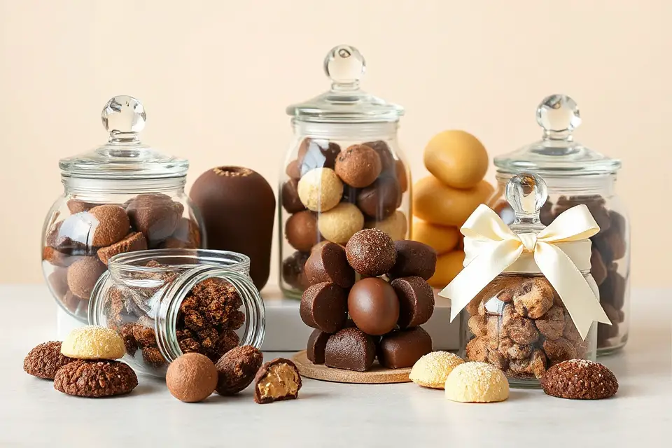 elegant glass jars chocolate