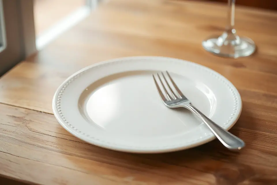 elegant plate and fork