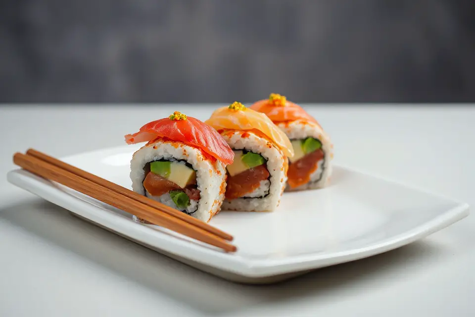 elegant sushi roll photo