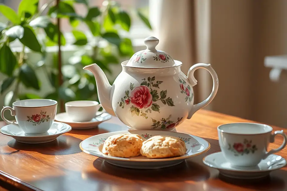 elegant teapot stock photo