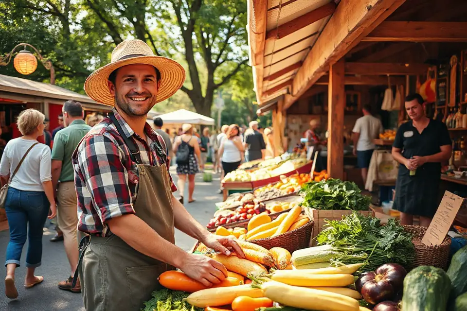 farmers welcoming market customers