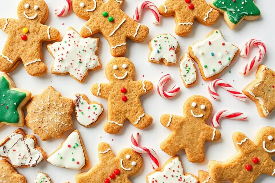 festive christmas cookie display