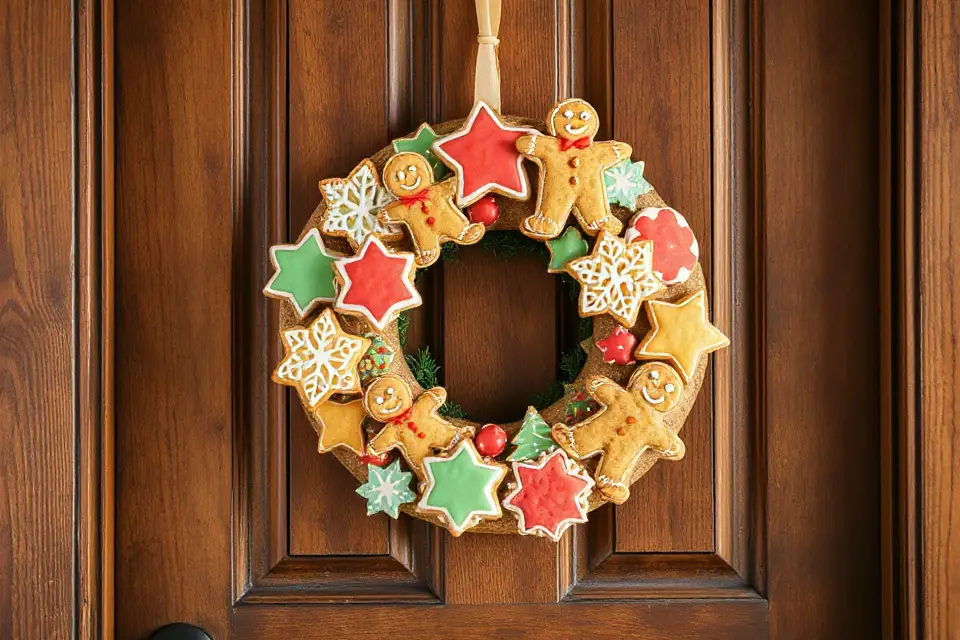 festive cookie wreath decoration