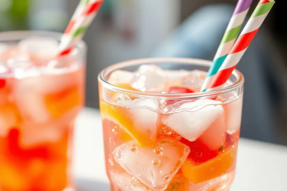 fizzy drink colorful straw