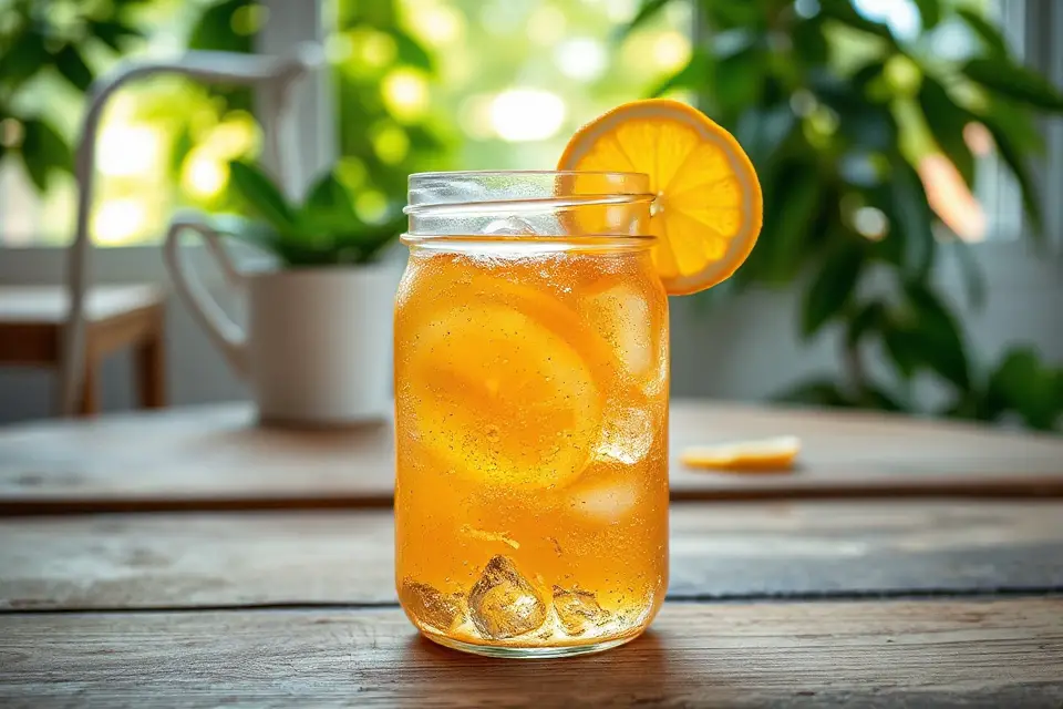 fizzy drink in mason jar