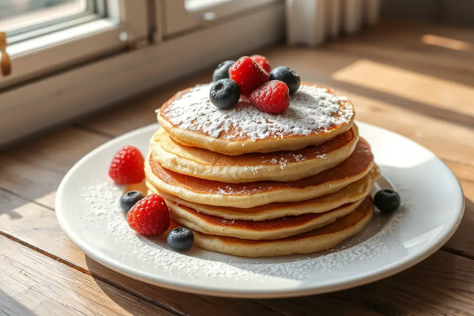 fluffy pancakes with sugar