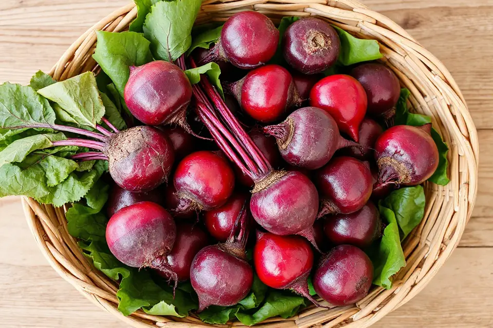 fresh beets in basket