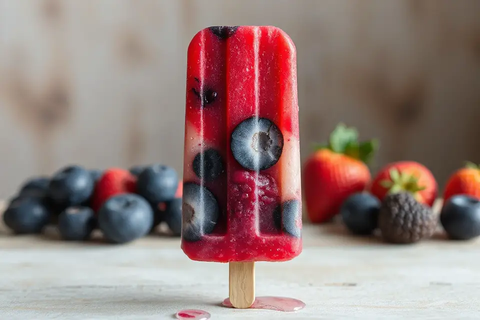 fresh berry artisan popsicle
