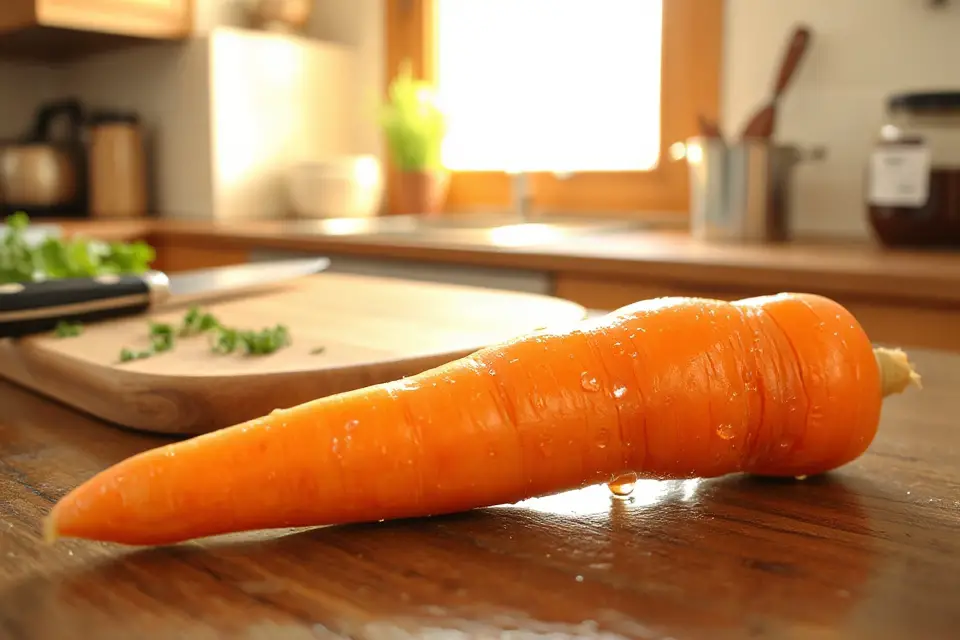 fresh carrot kitchen scene