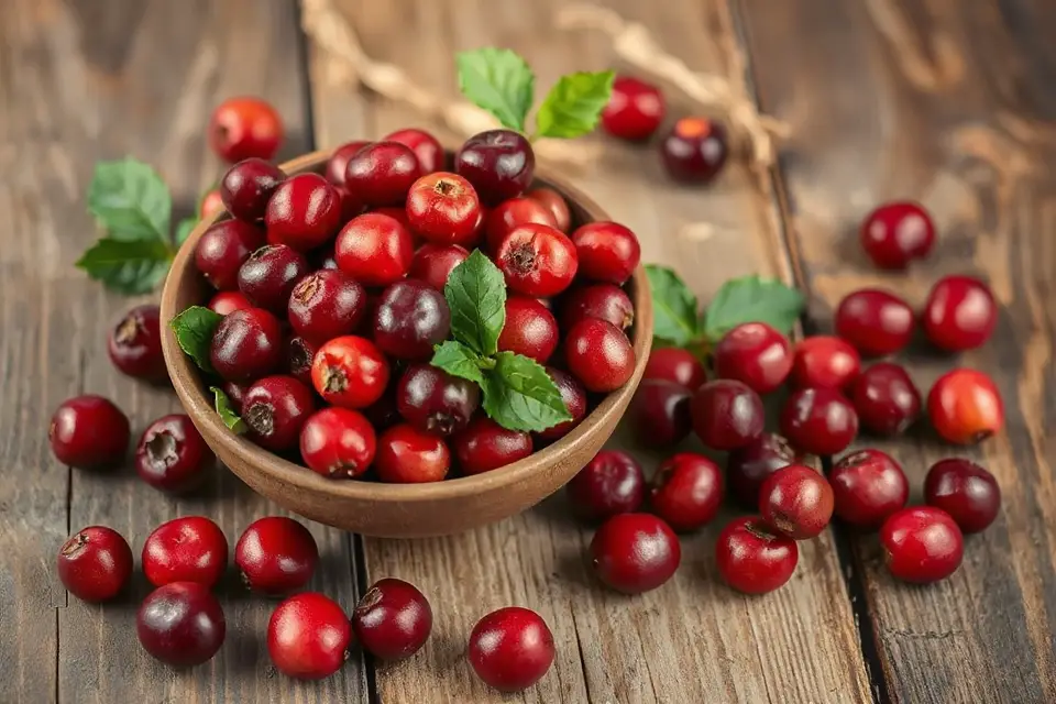 fresh cranberries in bowl