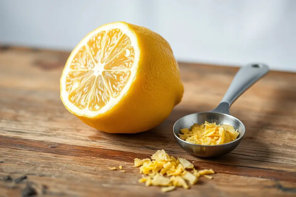 fresh lemon measuring spoon