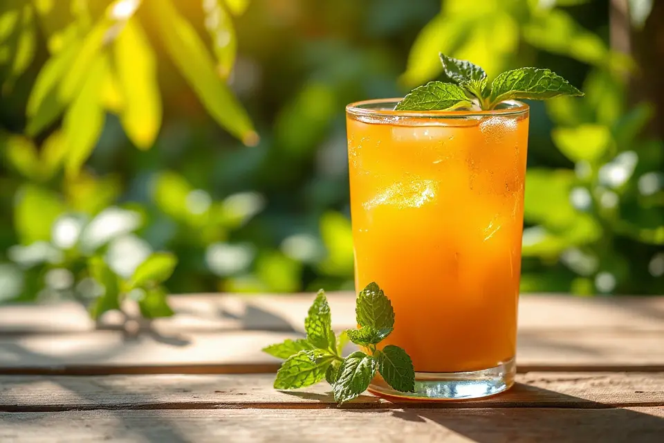 fresh orange juice garnish