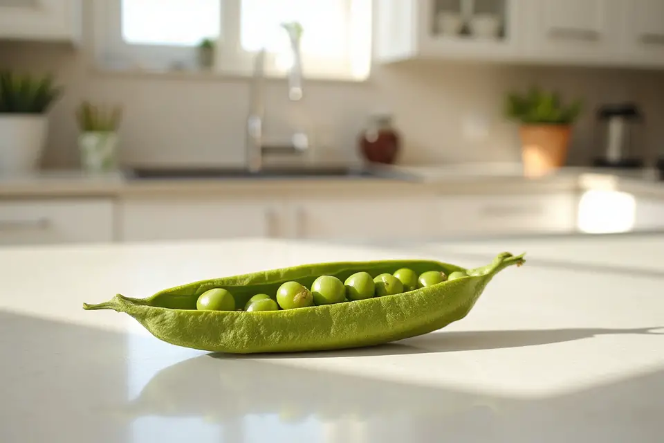 fresh peas in pods