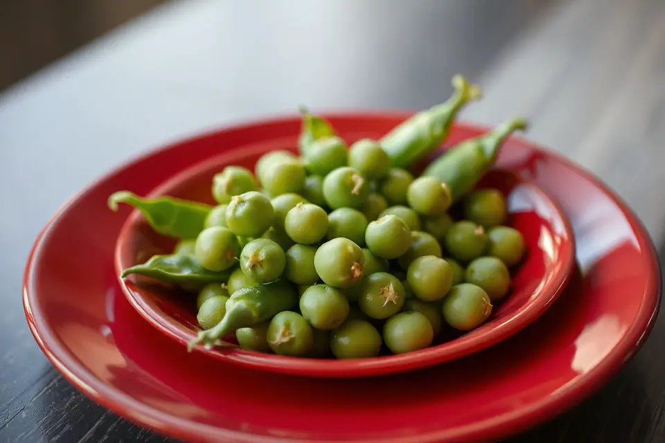 fresh peas on plate