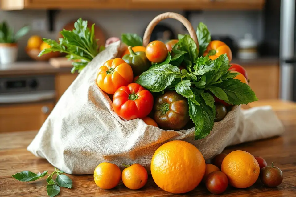 fresh produce grocery bag