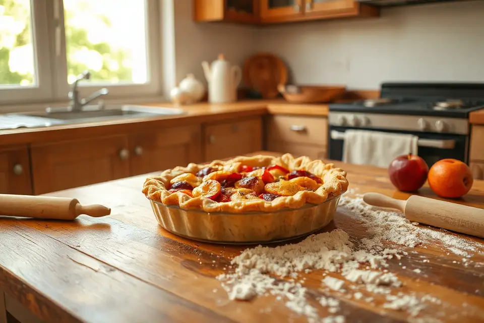 freshly baked fruit pie