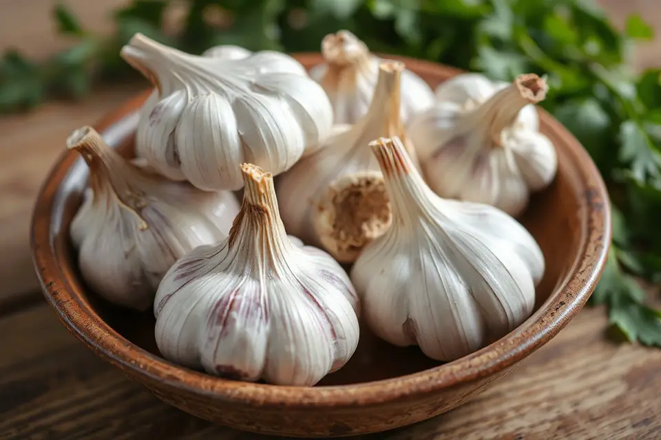 garlic in ceramic dish
