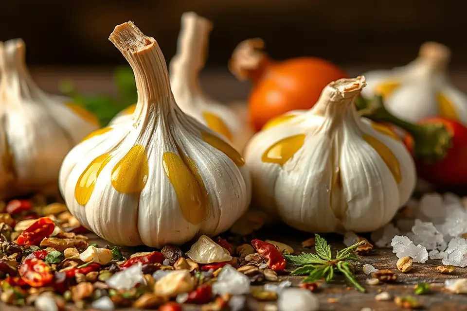 garlic olive oil spices