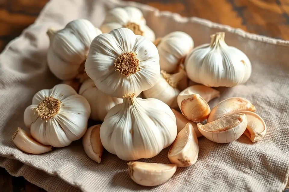 garlic photo on cloth