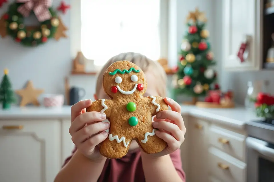 gingerbread man in hands