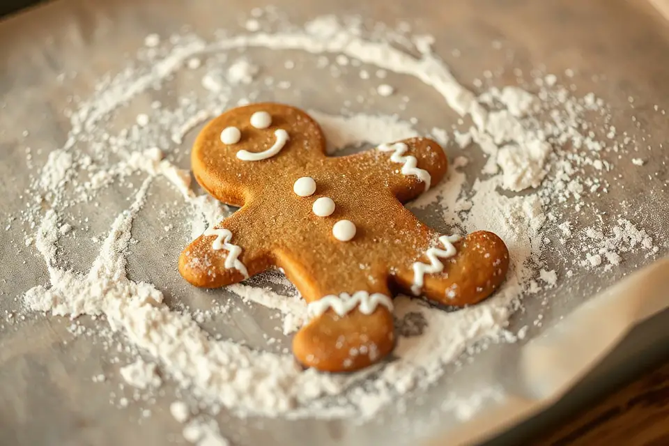 gingerbread man on baking sheet