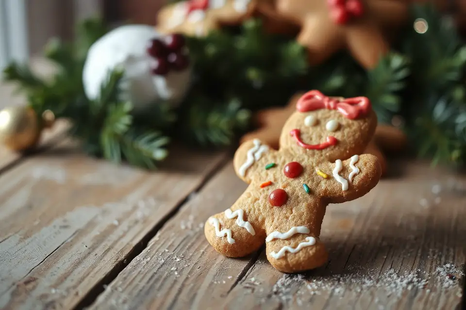 gingerbread man rustic table