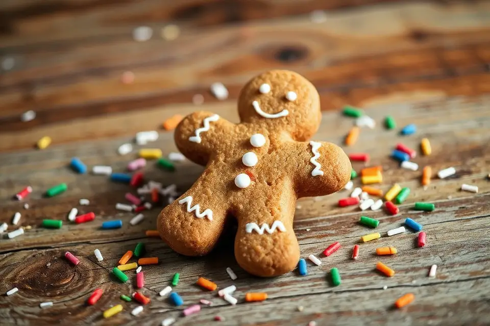 gingerbread man with sprinkles