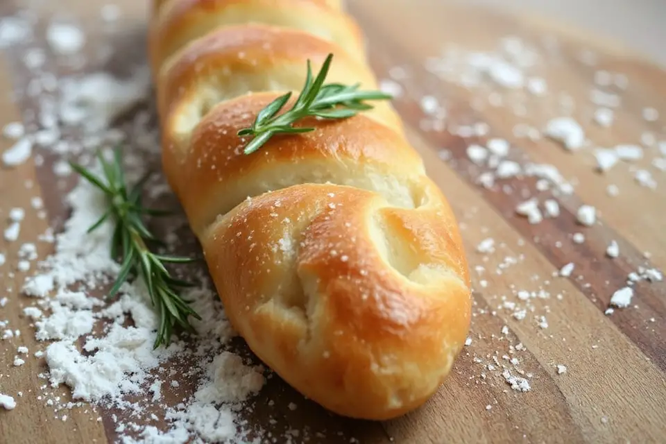 golden breadsticks stock photo