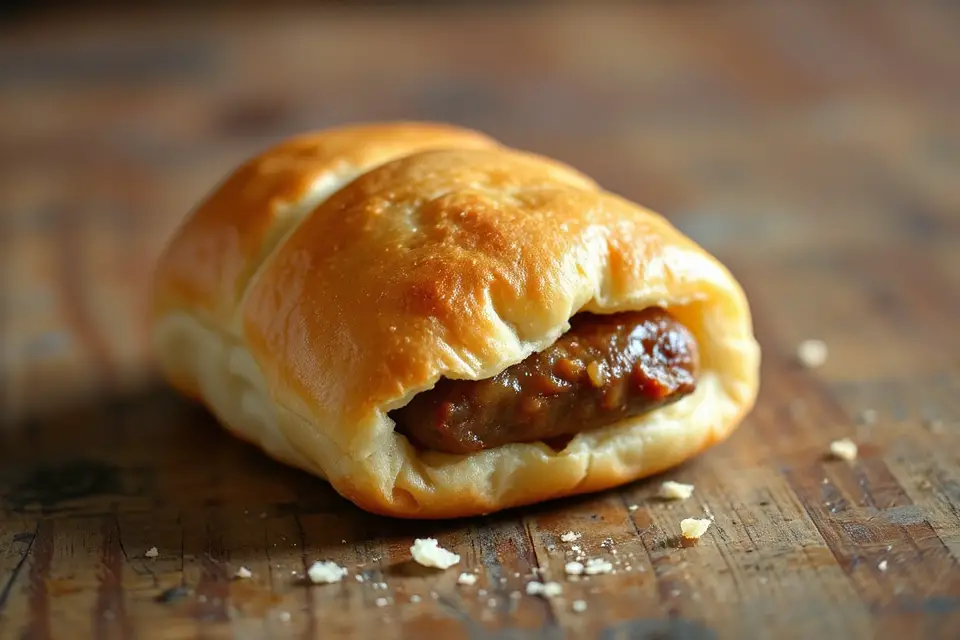 golden flaky sausage roll