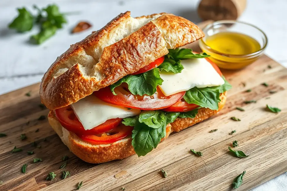 gourmet artisan bread sandwich