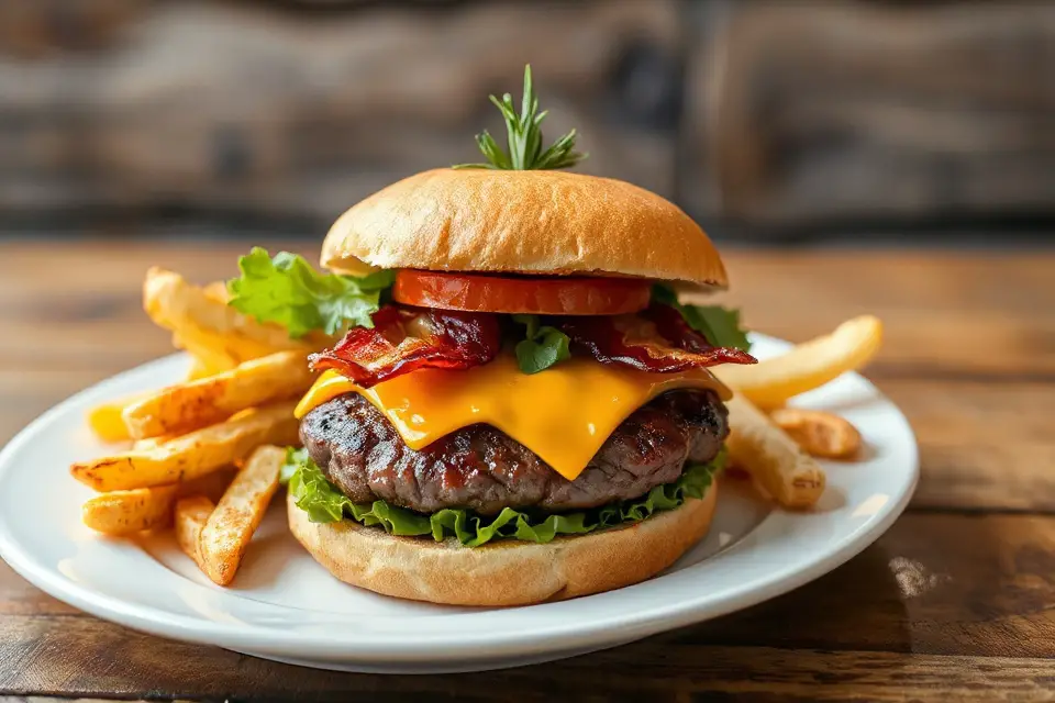 gourmet hamburger stock photo