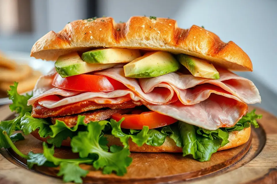 gourmet sandwich stock photo