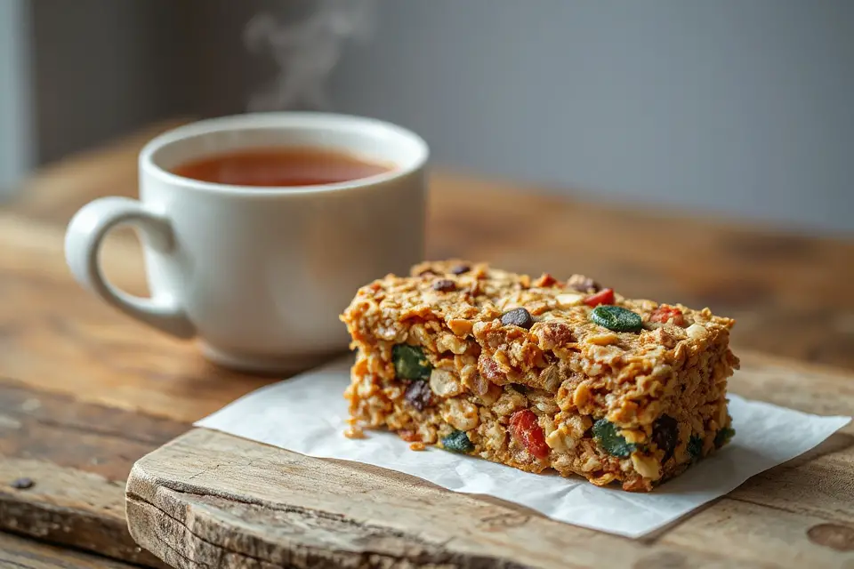 granola bar and tea