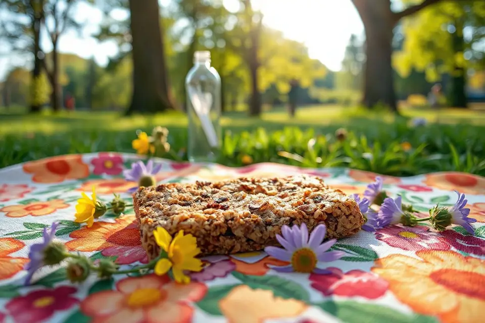 granola bar picnic scene