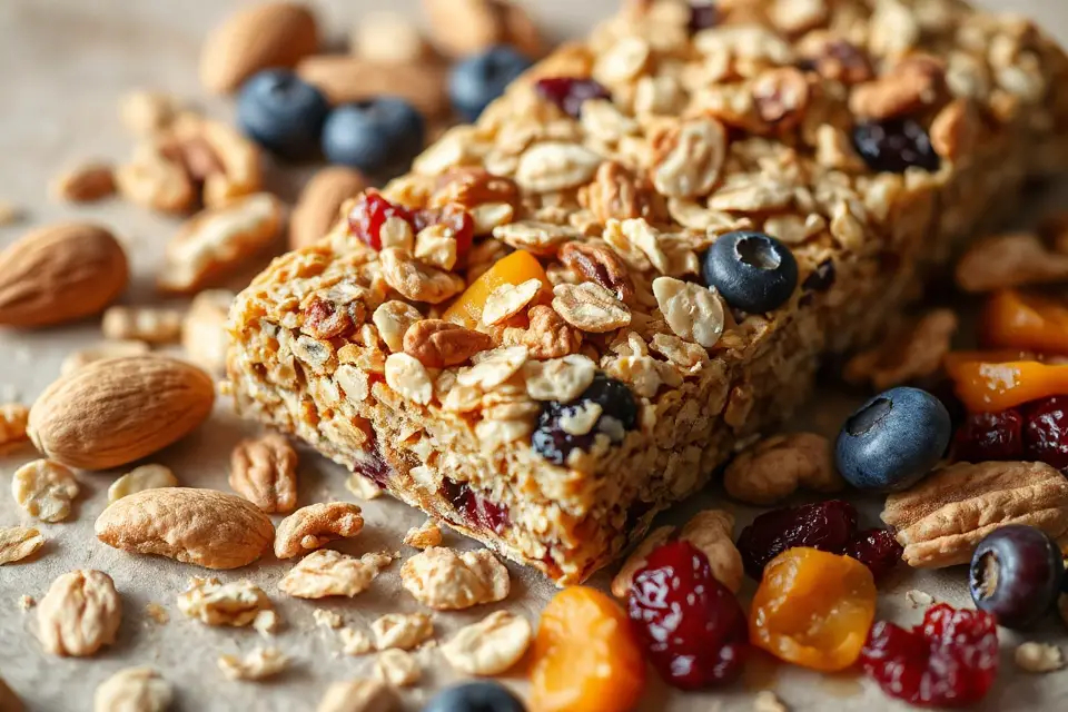 granola bar with fruits
